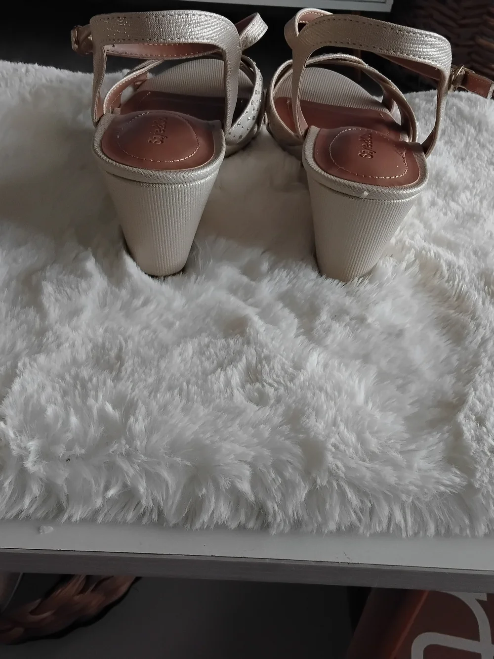 Style & Co. Champagne/Gold Wedge Sandals with Ankle Strap